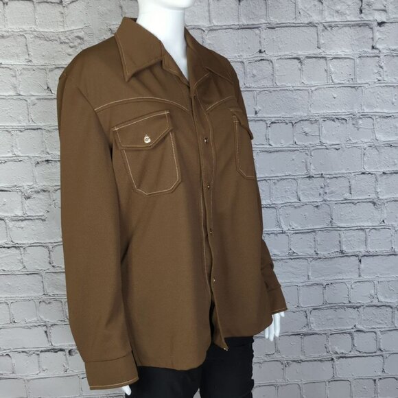 Days Sportwear Vintage Brown Point Collar Button Up, Women's Medium - Picture 3 of 9
